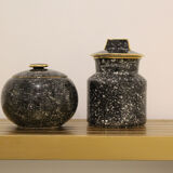 Pair of Vicentina ceramic vases, hand-decorated, Italy 1970'