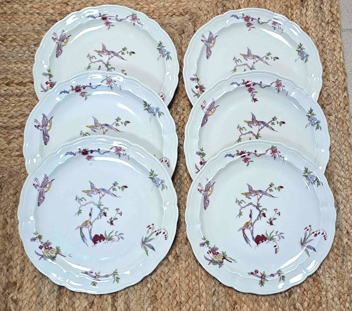6 flat plates Bernardaud model Chantilly