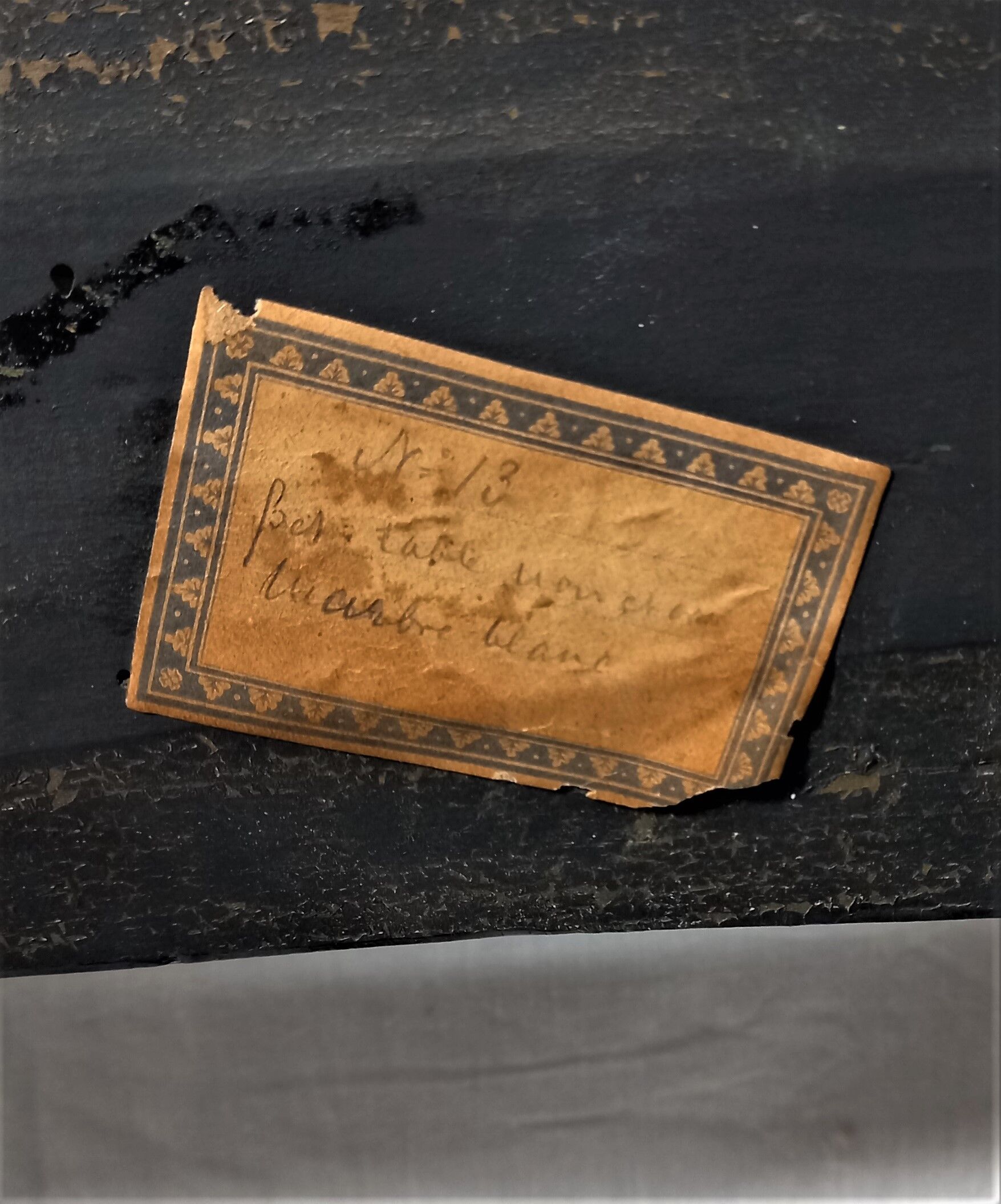 19th century Louis XVI style console table in black and gold with white marble shelf