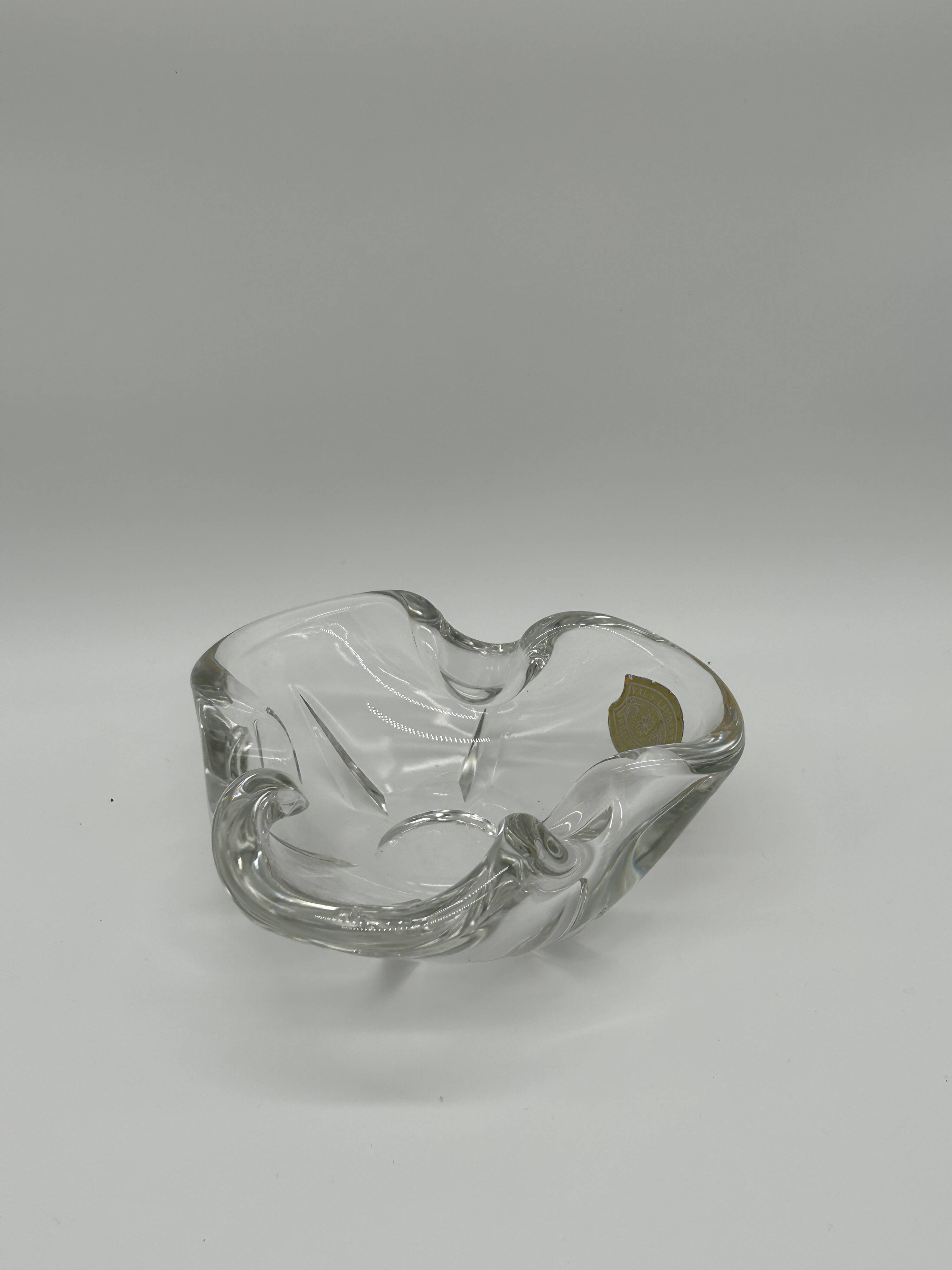 Cendrier ou vide-poche en cristal du Val Saint-Lambert