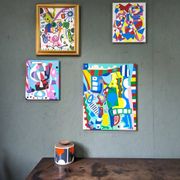 Contemporary Abstract Painting "Blue Tiger" 2023 Unframed Acrylic on Canvas