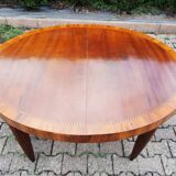 Oval table in cherry wood and zebra wood