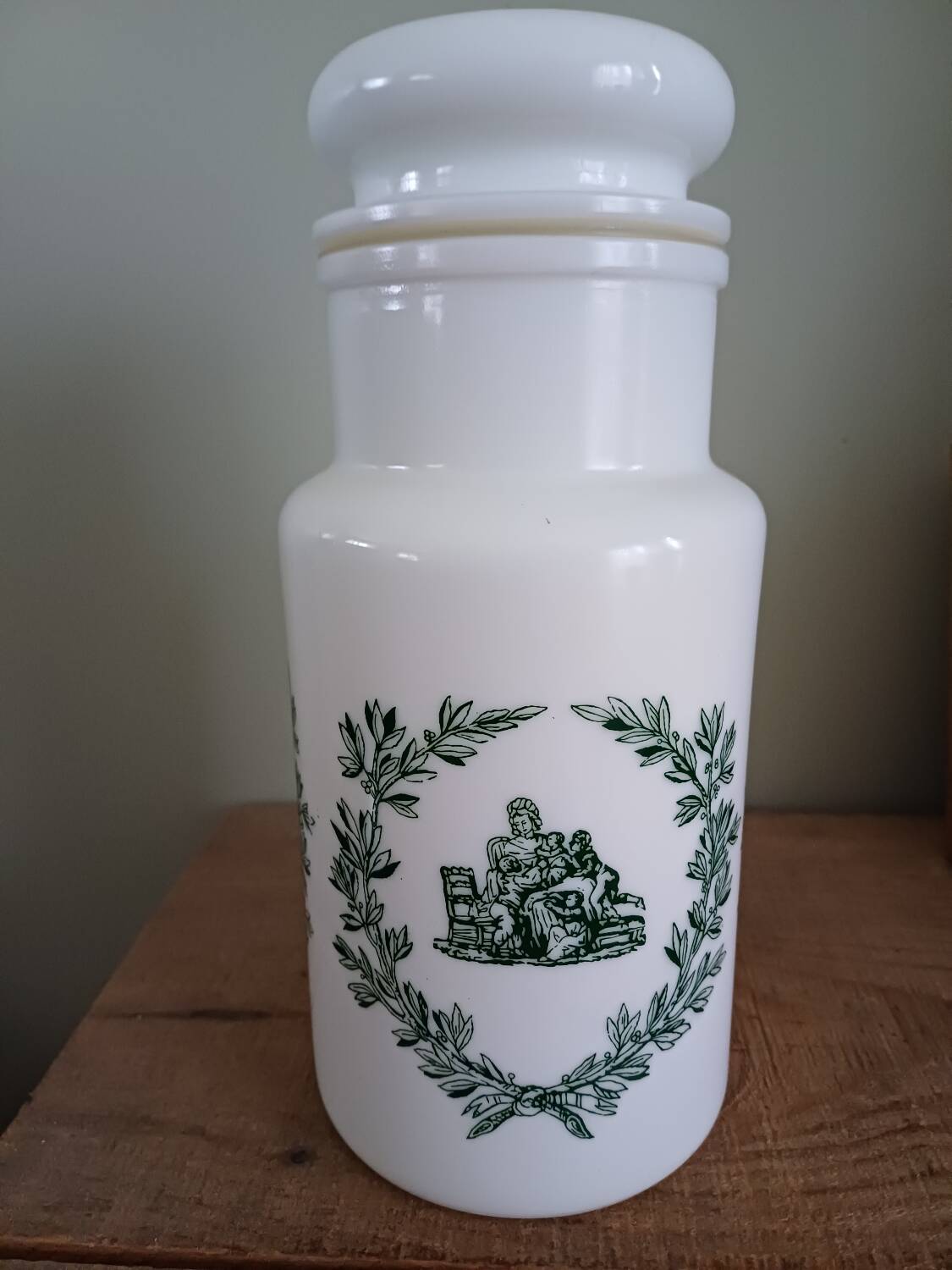 Italian opal glass jar