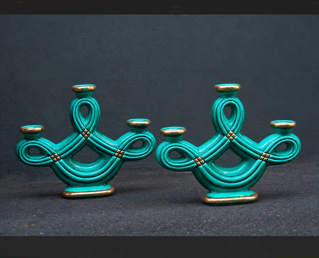 Pair of candlesticks from the 1940s Art Deco period.