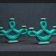 Pair of candlesticks from the 1940s Art Deco period.
