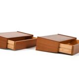 Danish Wall Mounted Nightstands in Teak 1960s