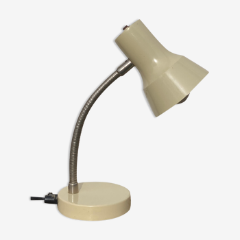 Lampe de bureau en métal beige industriel articulée vintage