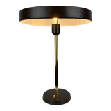 One of the four brown and gold Timor 69 table lamps by Louis Kalff for Philips 1970.