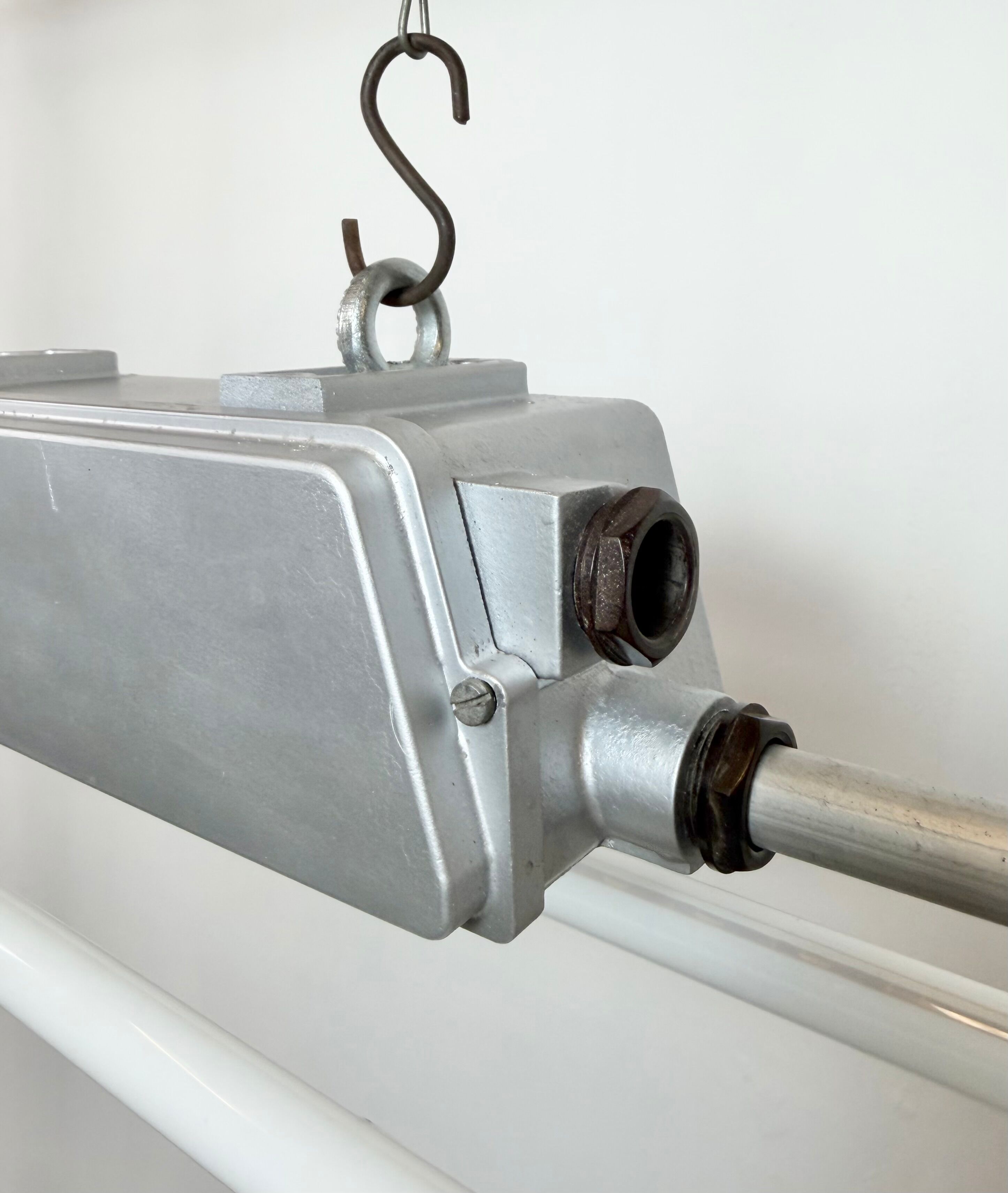 Industrial Silver Tube Light from Elektrosvit, 1970s