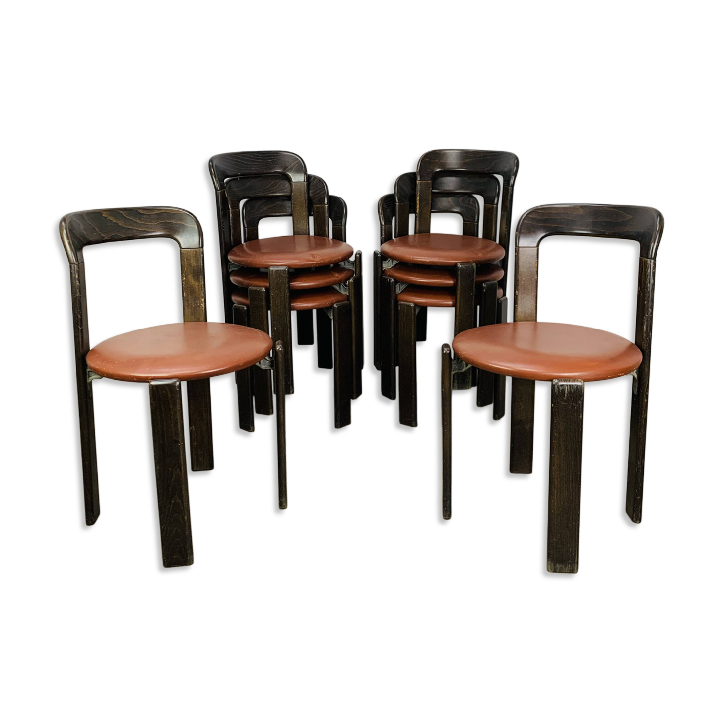 8 Bruno Rey chairs for Dietiker, workshop "Chair from Stein am Rhein"