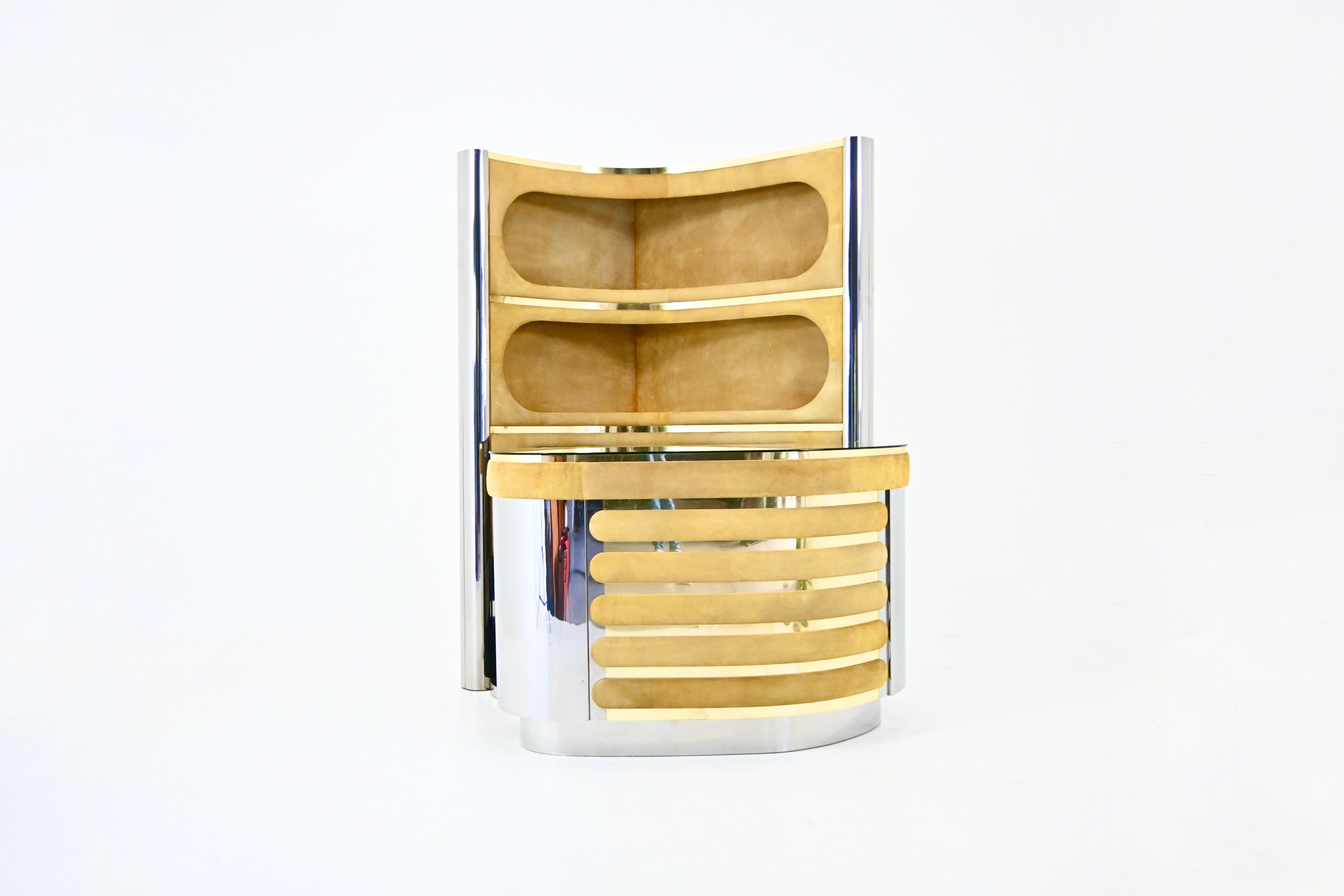 Bar set attributed to Willy Rizzo, 1970s.