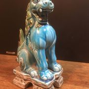 Chien de Foo Japon en céramique bleu