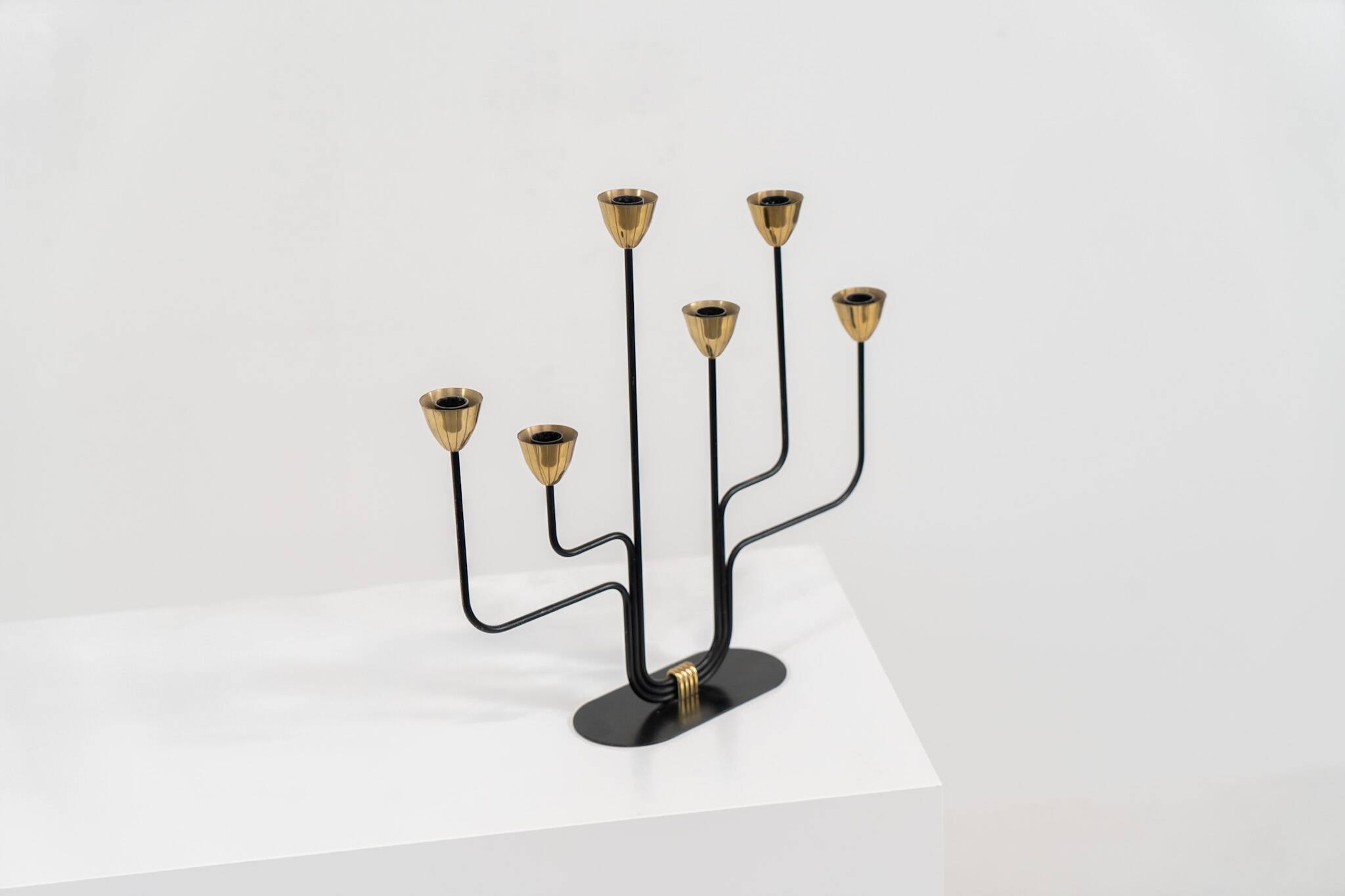 Candelabra in brass and metal by Gunnar Ander for Ystad-Metal