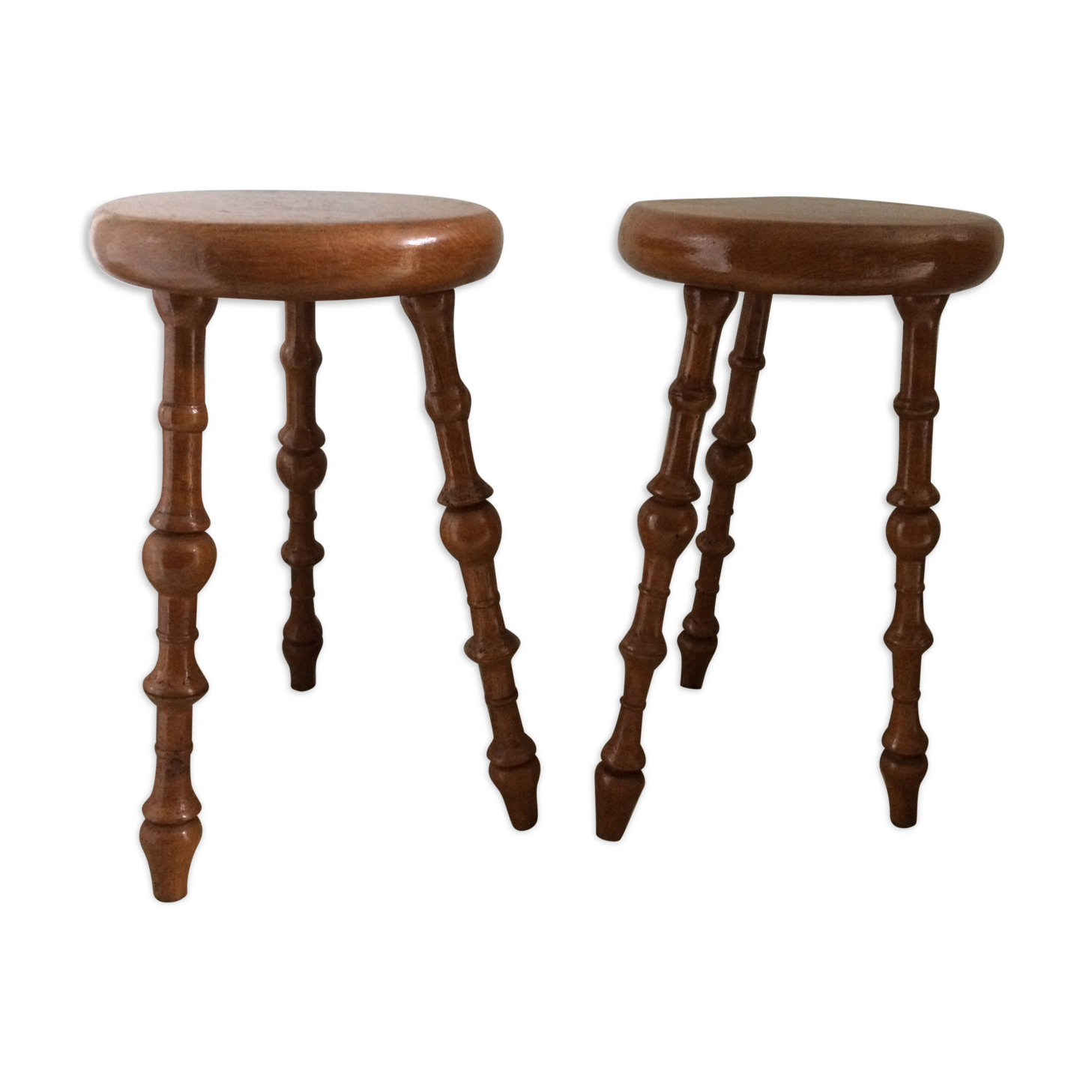 Pair of vintage tripod stools