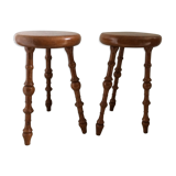 Pair of vintage tripod stools