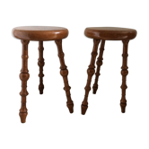 Pair of vintage tripod stools