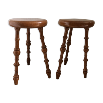 Pair of vintage tripod stools