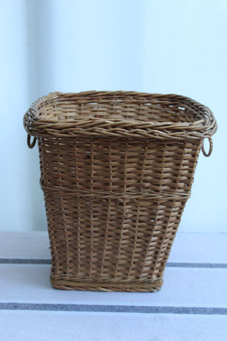Wicker wastebasket