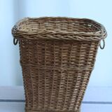Wicker wastebasket
