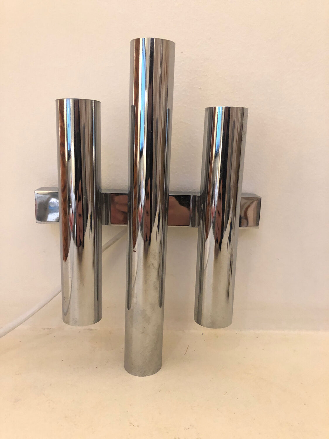Vintage chrome wall lamp, 1970