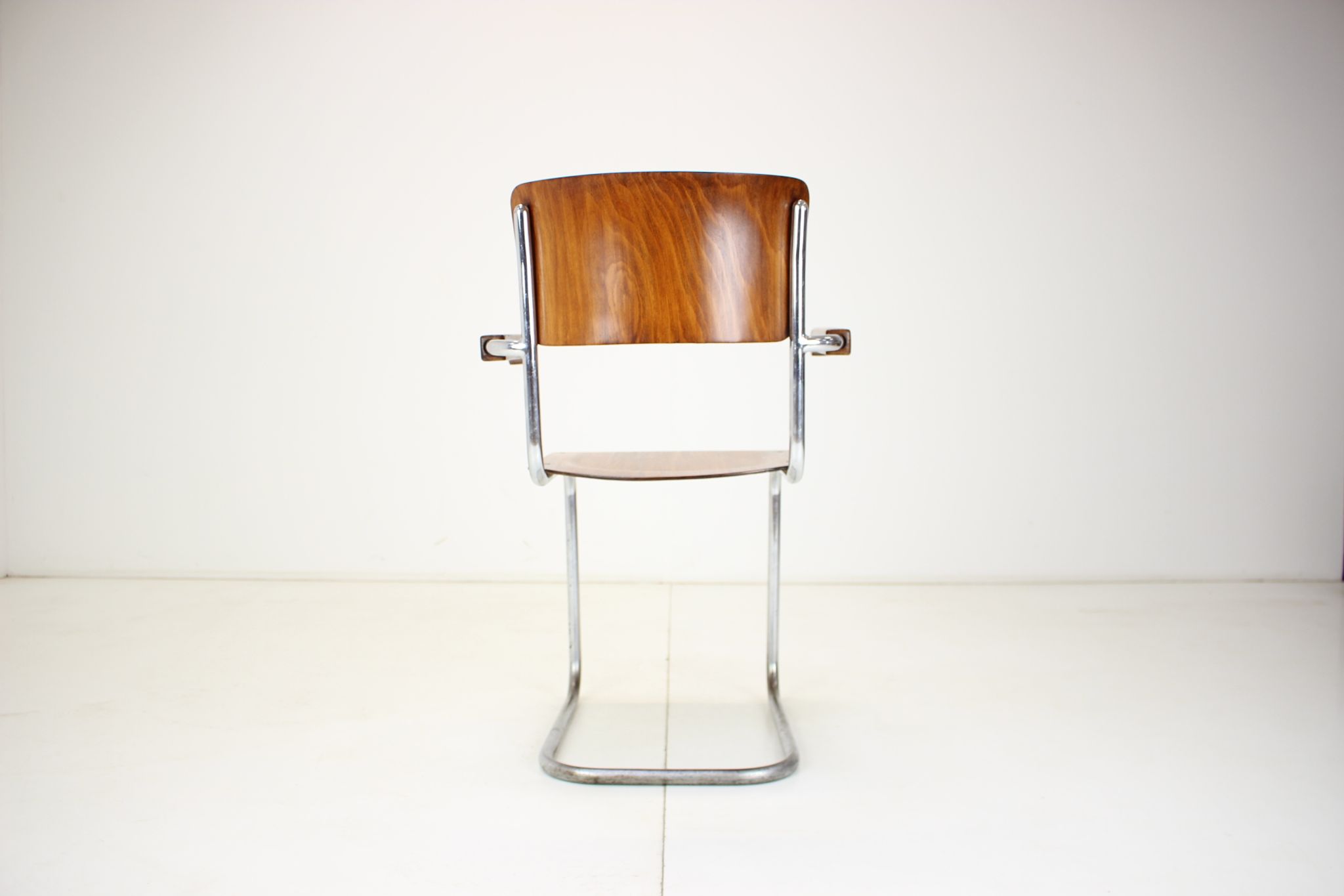 Restored Bauhaus Chrome Chair by Rudolf Vichr Prag, 1930s