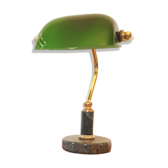 Banker lamp or notary lamp in green opaline