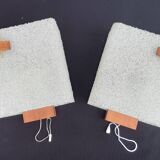 Pair of Scandinavian Perpex and teak wall lights