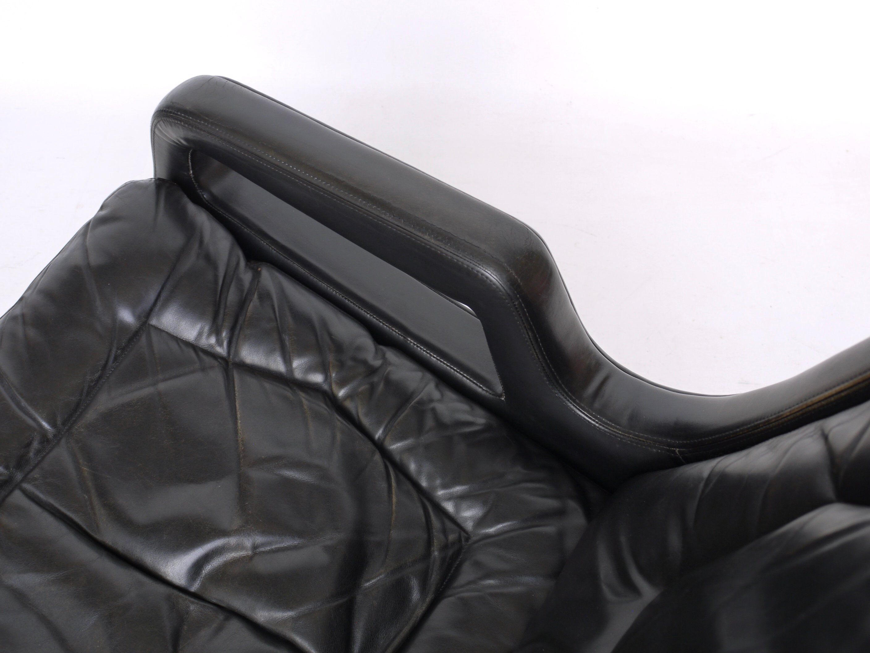Leather Swivel Lounge Chair. 1960s