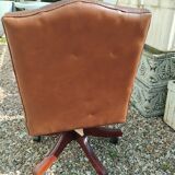 Chesterfield desk chair in antique leather