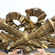 Large antique pediment mirror with mouldings.