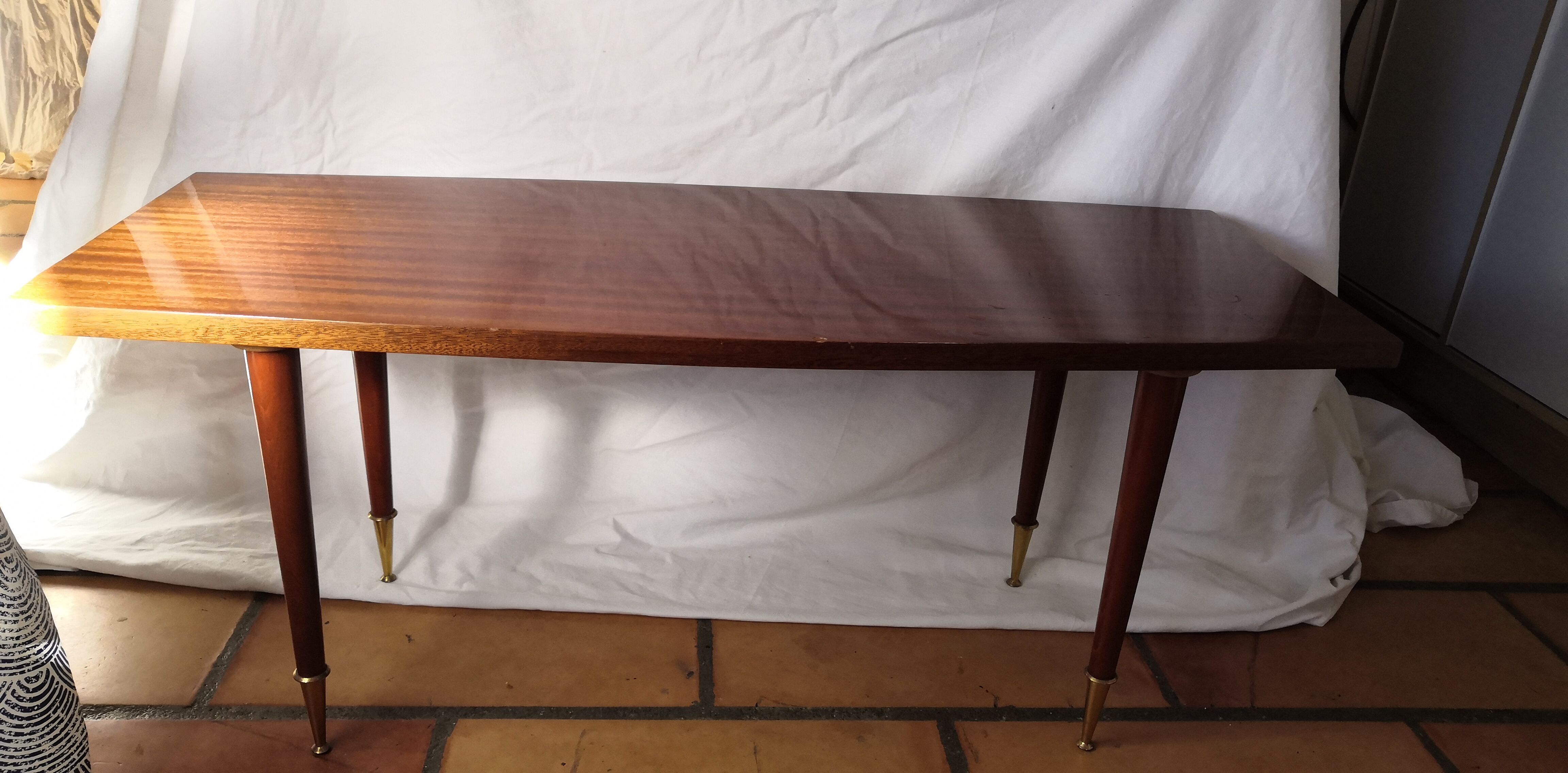 Varnished wood coffee table 1950