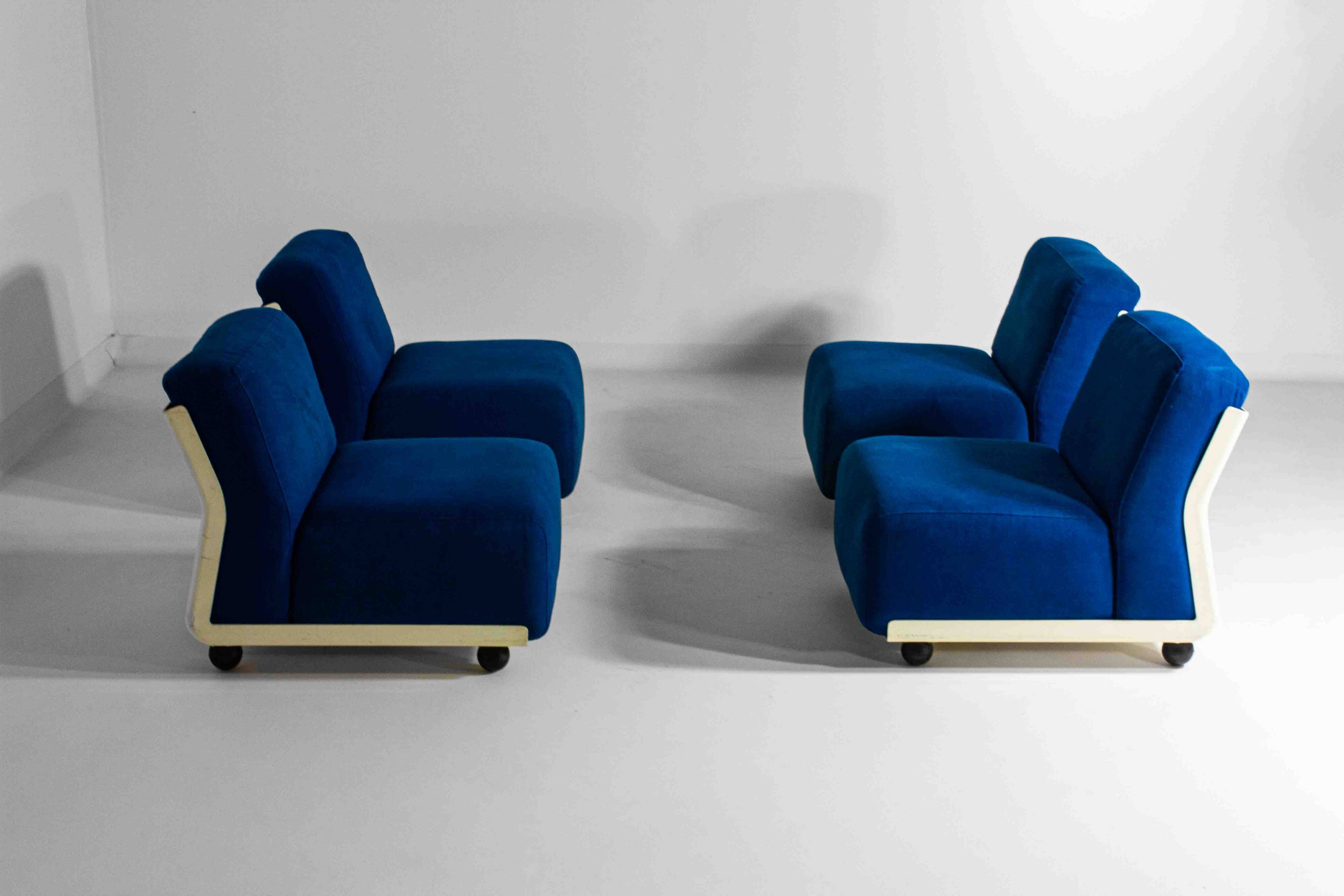 Modular "Amanta 24" sofa by Mario Bellini in premium cobalt blue, Italy 1975