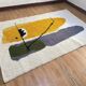 Handwoven Moroccan rug - grey rug with a yellow touch 3X2m
