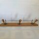 Wooden coat rack wall 3 hooks