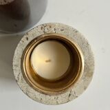 Cylindrical travertine candlestick by Fratelli Mannelli, Italian design 1970