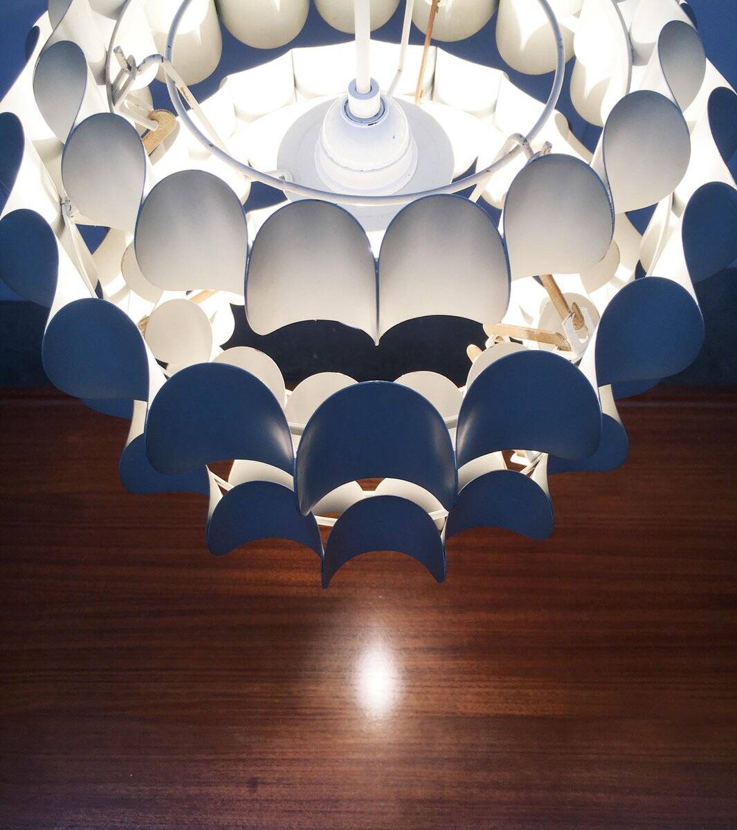 White metal pendant lamp from the mid-century by H. Zender for Temde.