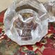 Set of 2 Swedish brutalist frosted glass candle holders.