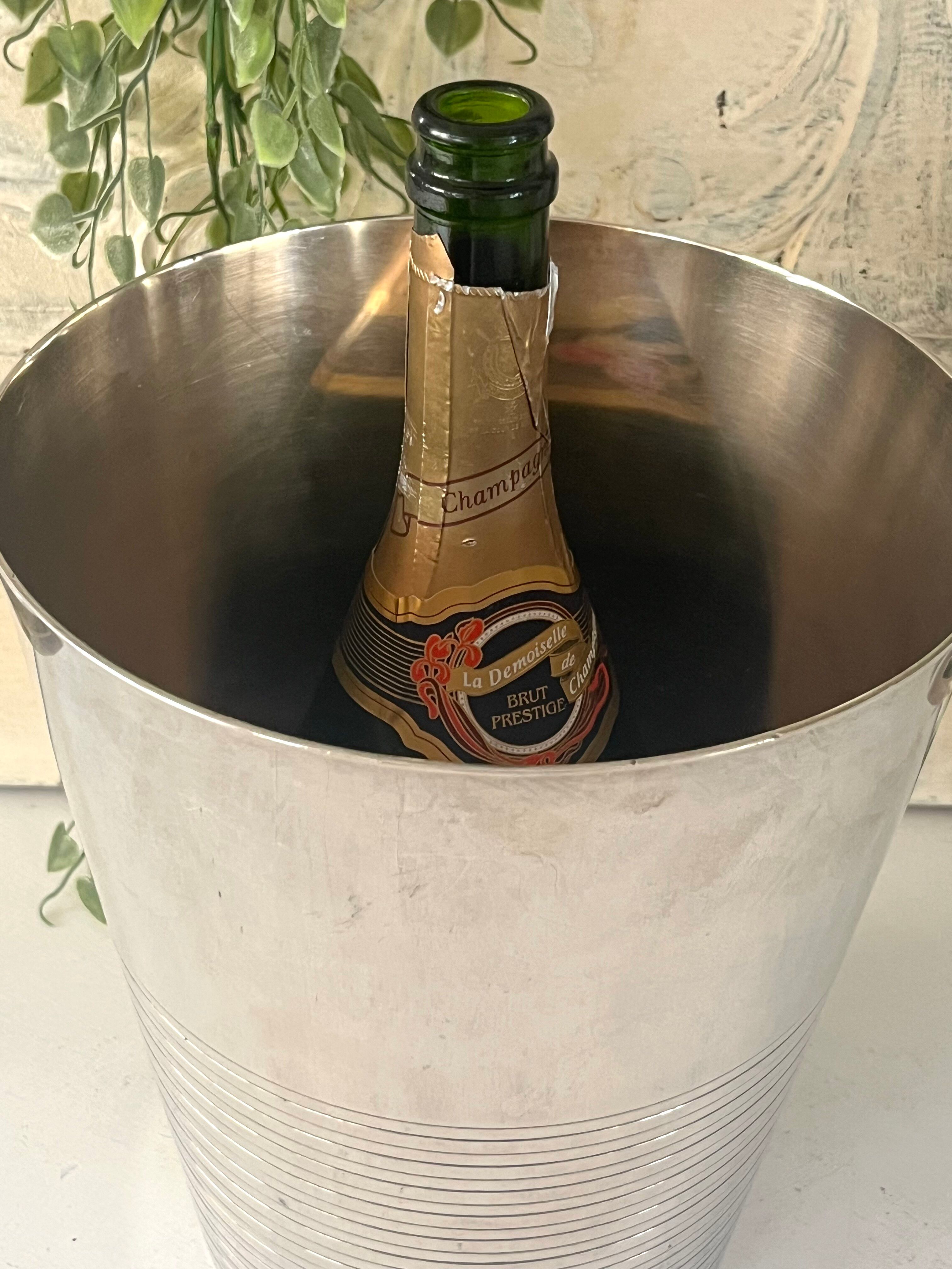Silver Plated Champagne Bucket St Medard – Art Deco Style Mid Century