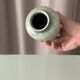 Vintage Studio Pottery Vase with Mottled Celadon Green Glaze