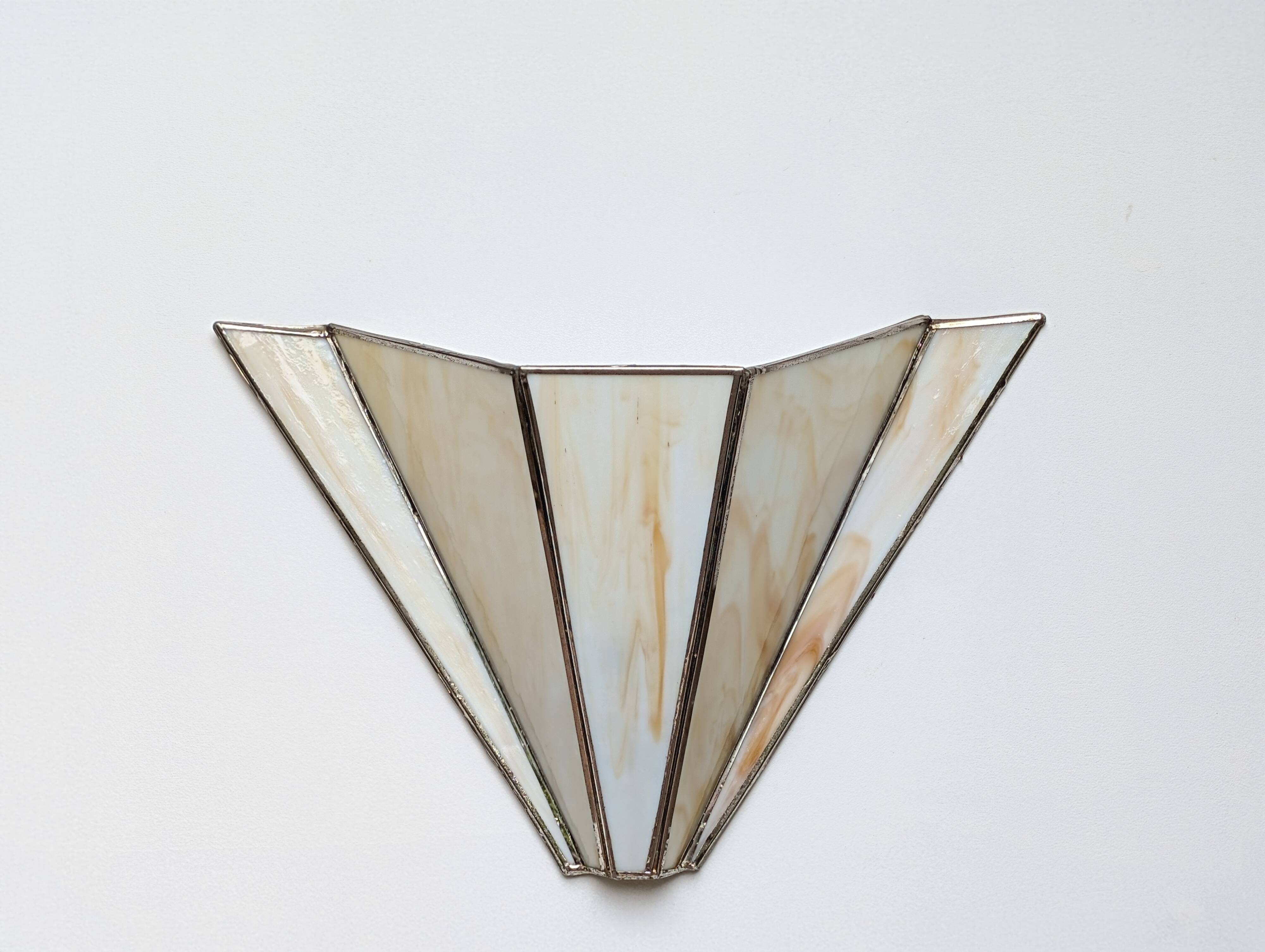Pair of Art Deco glass paste wall lights