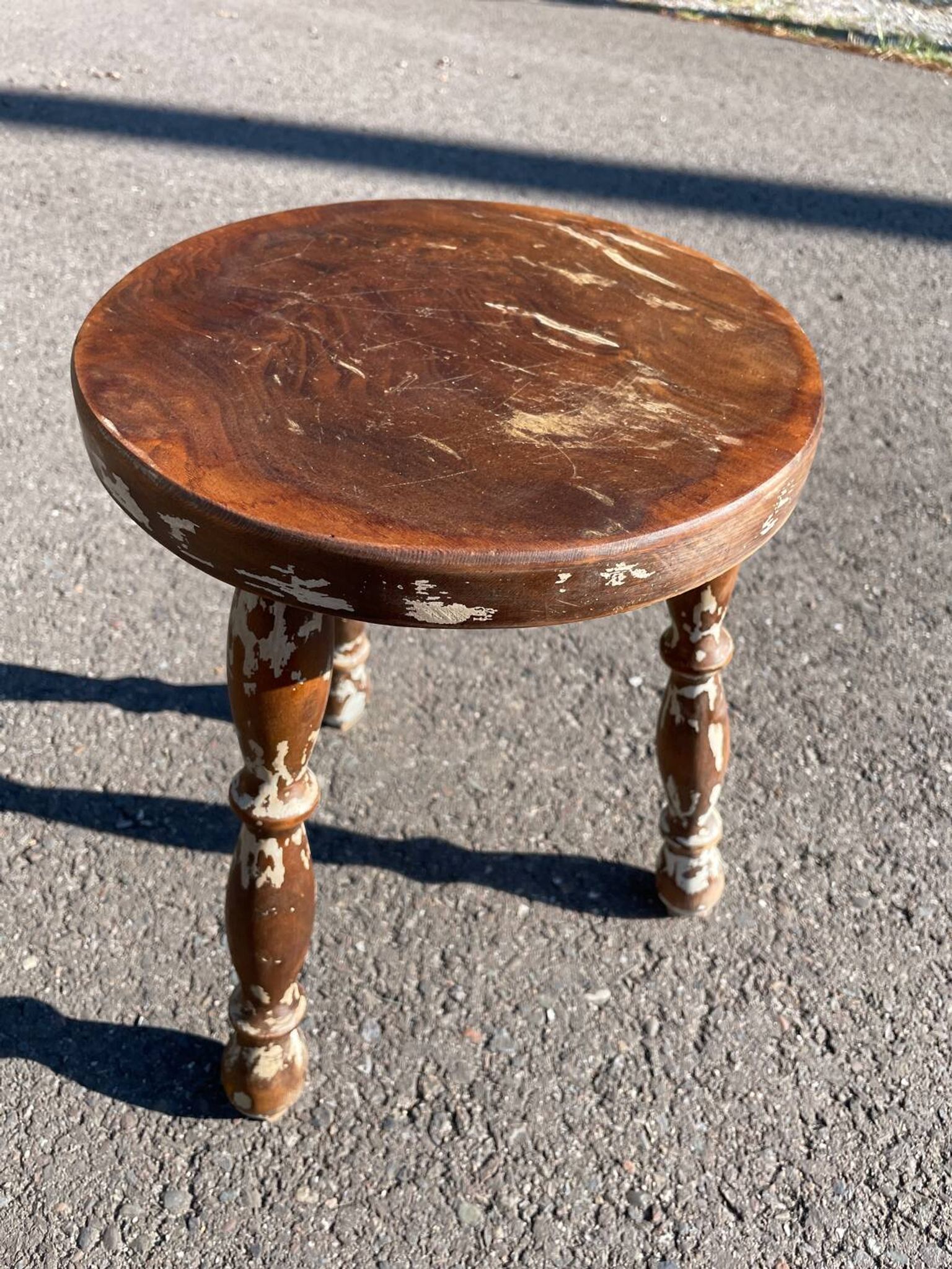Wooden Tripod Farmhouse Stool