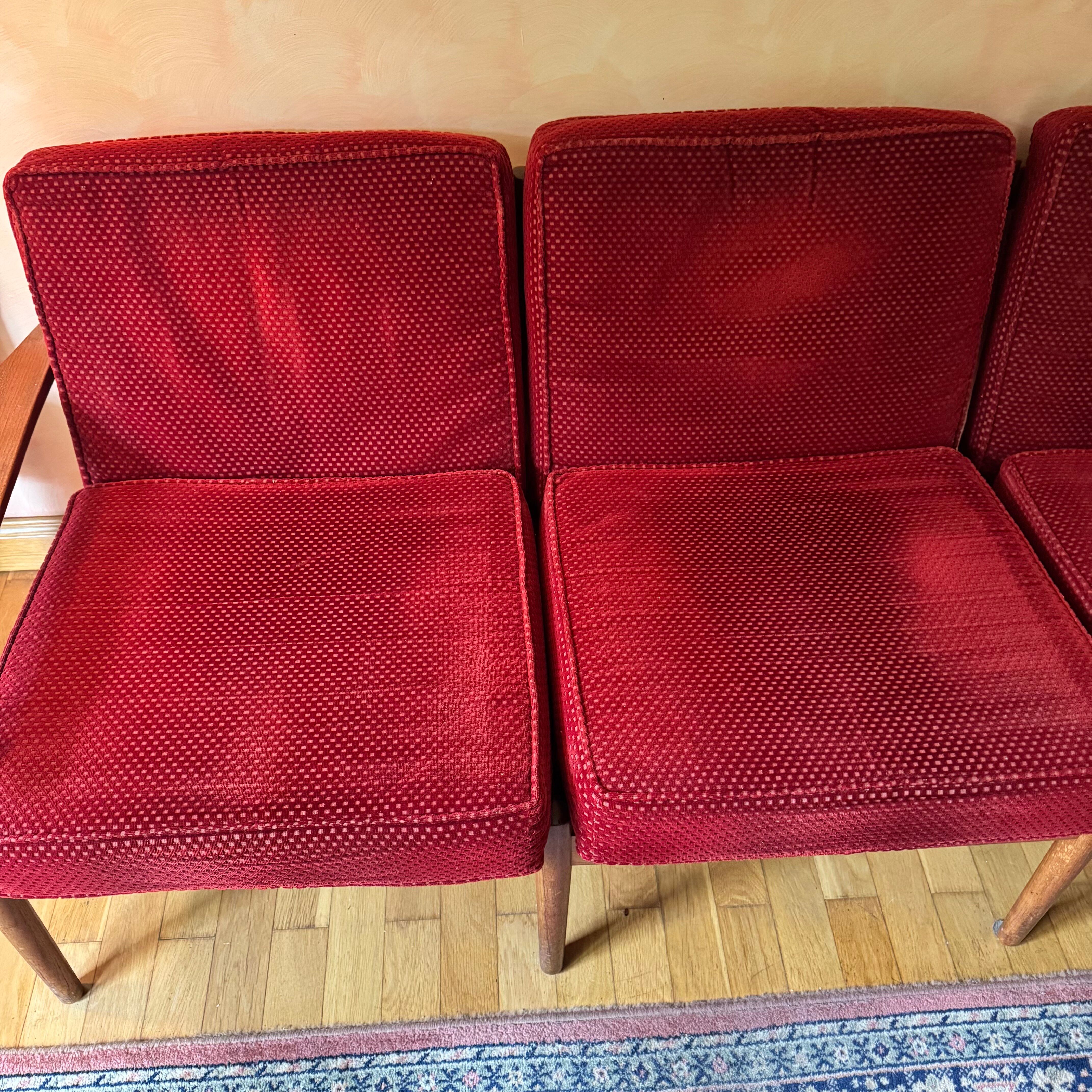 Sofa set with armchair and pouf by Arne Vodder for Glostrup.