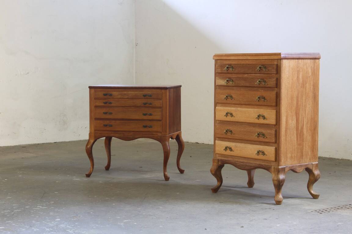 Vintage Danish 1967 Highboy 6 Drawer Dresser in Oak