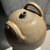 Very large beige jar with 2 handles H49