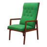 Teak green armchair, Danish design, 1970s, production: Denmark