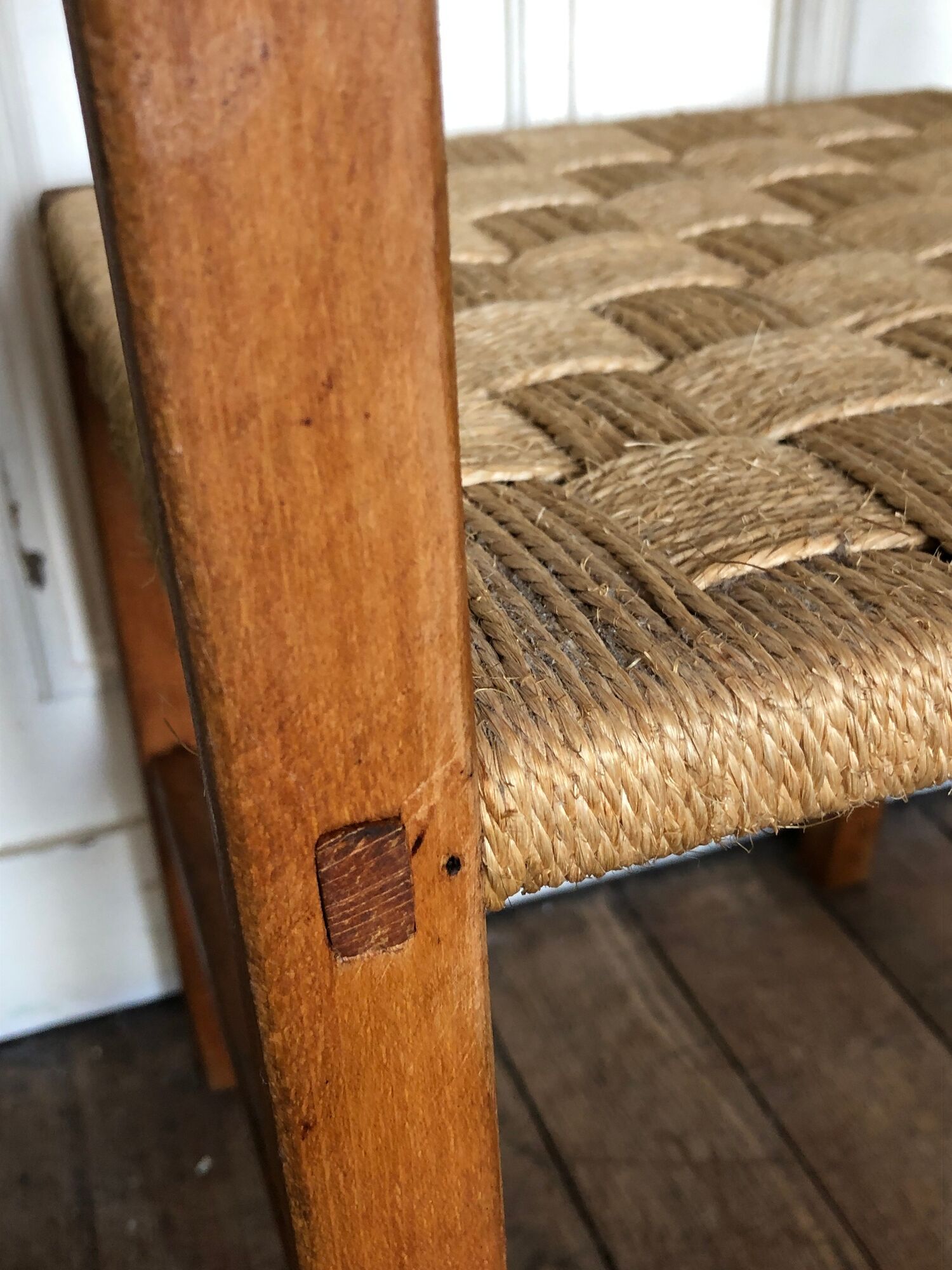 Chair made of wood and rope