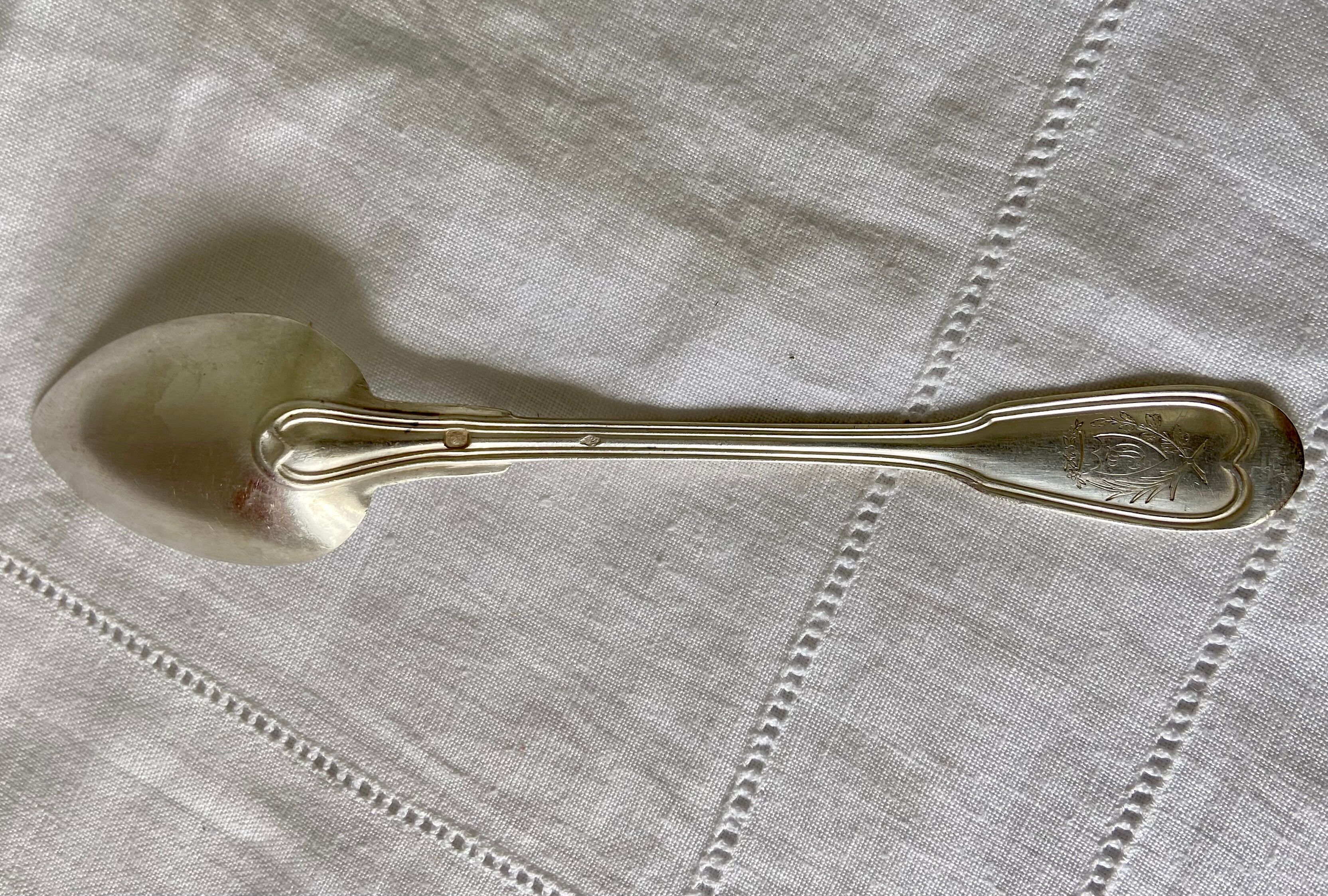 Vintage solid silver coffee spoon