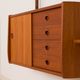 Ergo Wall Unit in teak with 6 shelves and a cabinet by John Texmon for Blindheim Møbelfabrikk