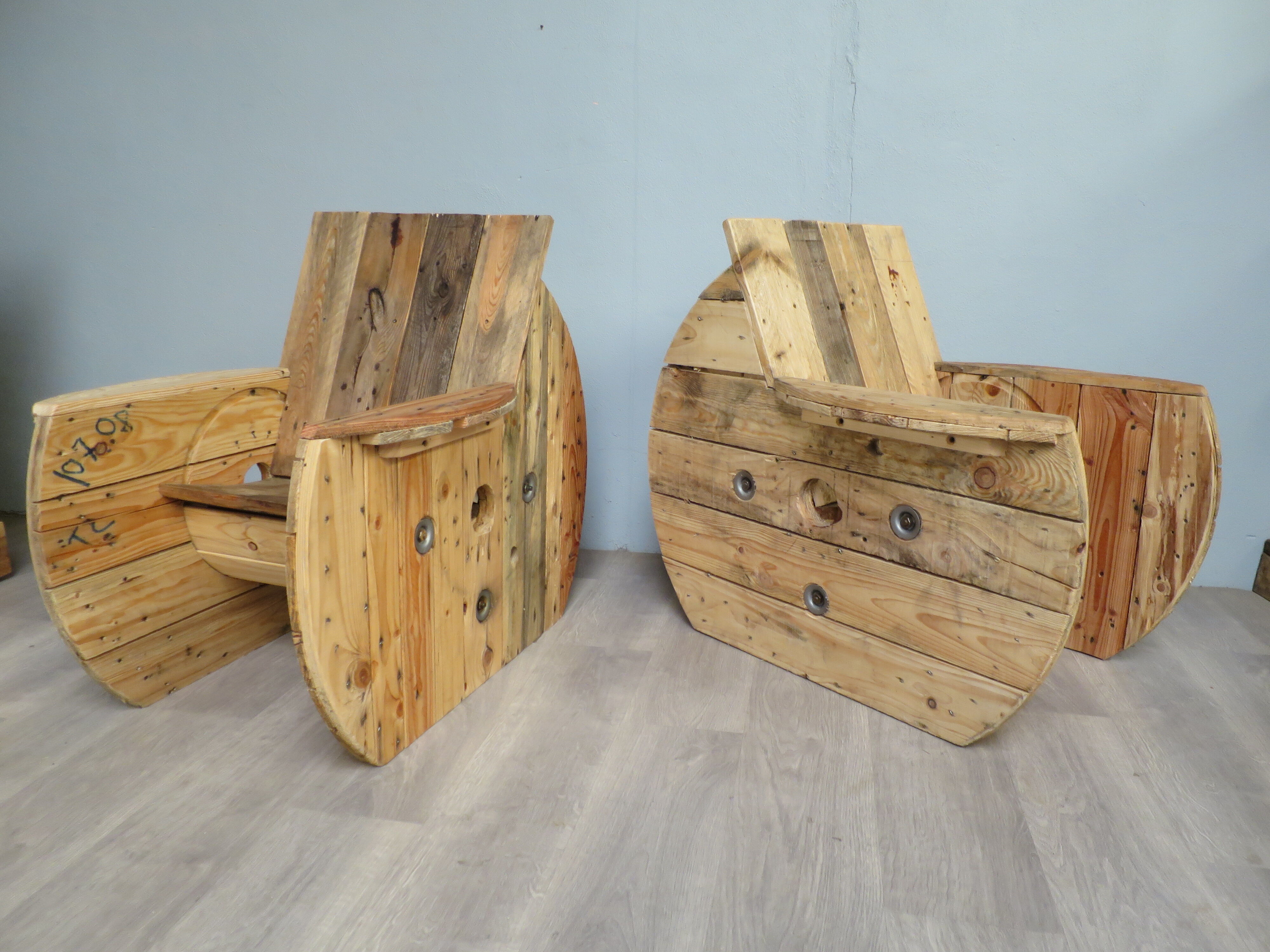 Pair of original touret armchairs