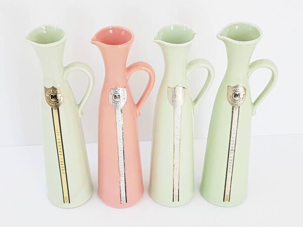 4 bouteilles vases ceramique cherry brandy georges monin 1950 vintage 50s 5